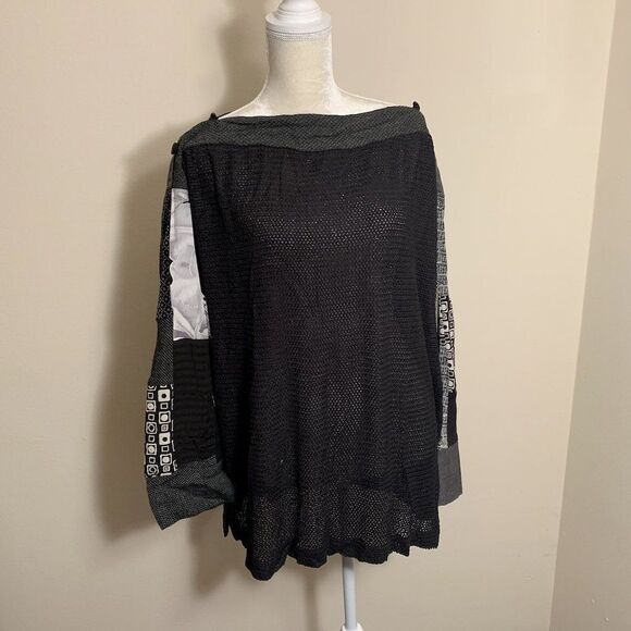 womens 3 Donna Jessica long sleeve XL top black - Picture 1 of 6